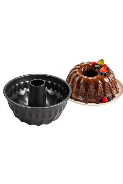 Generic BLACKSTONE 9 Inch Non-Stick Fluted Ring Cake Tin 23cm Carbon Steel Ca...