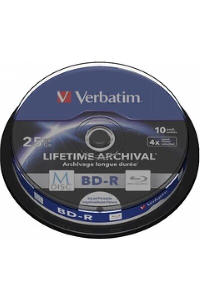 Verbatim Κενό BD-R M-Disc 4x 25GB 10 τεμάχια σε καρούλι Εκτυπώσιμο με Inkjet ...