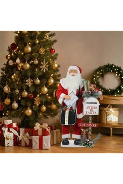 UNIC Decorative Santa Claus Postman Figurine with Light & Music 100cm