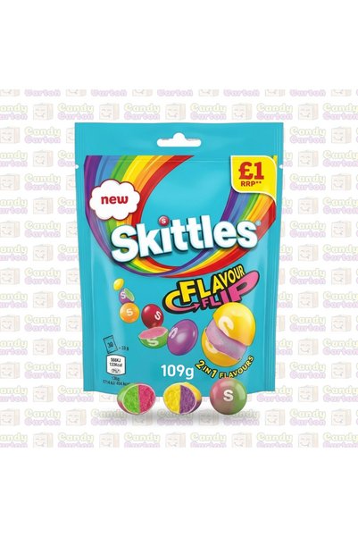 Skittles حلوى فواكه بنكهات مزدوجة معكوسة سكيتلز فليفر فليب 109جم مستورد من بر...