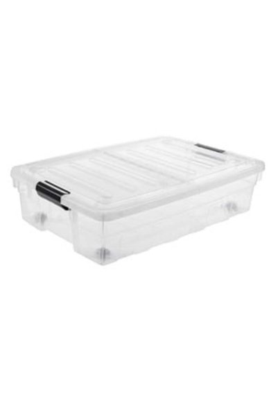 UNIC Clear Plastic Storage Box with Lid 60L