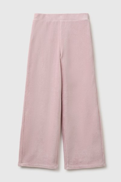 United Colors of Benetton Girl's dusty rose plain palazzo pants with logo emb...
