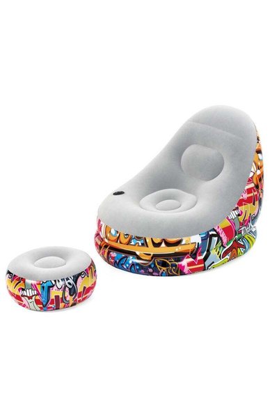 Generic Bestway Comfort Cruiser Grafitti Design Air Chair with Footrest 121x1...