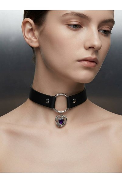 Feronnucci Black Pu Leather Cross Figured Choker Necklace – Gothic Style Wome...