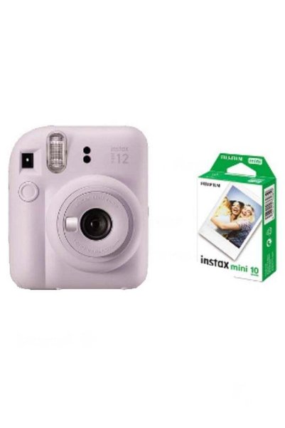 Fujifilm Instax Mini 12 Instant Film Camera With Pack Of 10 Films Lilac Purple