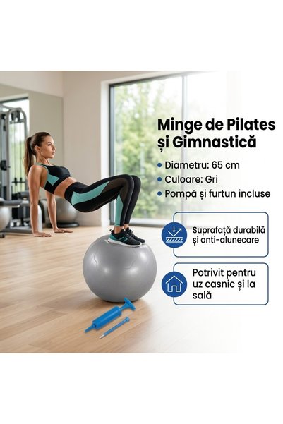 Point Shop Μπάλα Πιλάτες και Γυμναστικής 65 εκ. με αντλία και σωλήνα φουσκώμα...