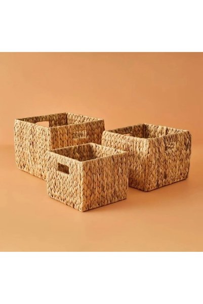 HND CONCEPT Wicker Square Thick Braided Basket 24X24X20 cm S