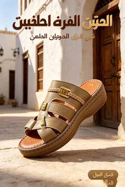 SAUDI STEPS صنادل منصة بحزام قابل للتعديل وحزام مضفر وتفاصيل معدنية ونعل داخل...