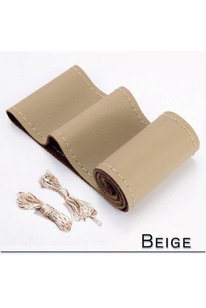 Choice A-BEIGE 38cm 15inch Car Steering Wheel Braid Cover Artificial Leather ...