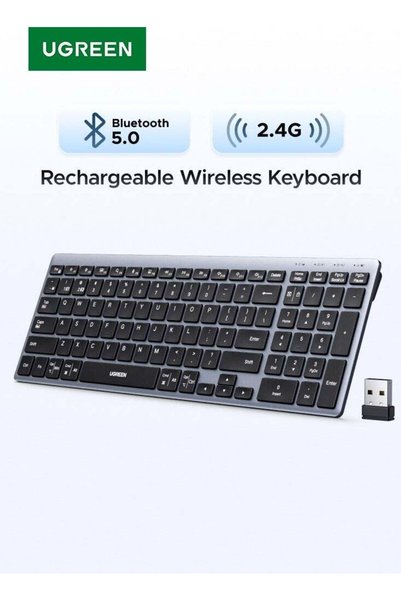 Generic Ugreen Slim Silent Wireless Keyboard, Bluetooth 5.4+2.4G Dual Mode, R...