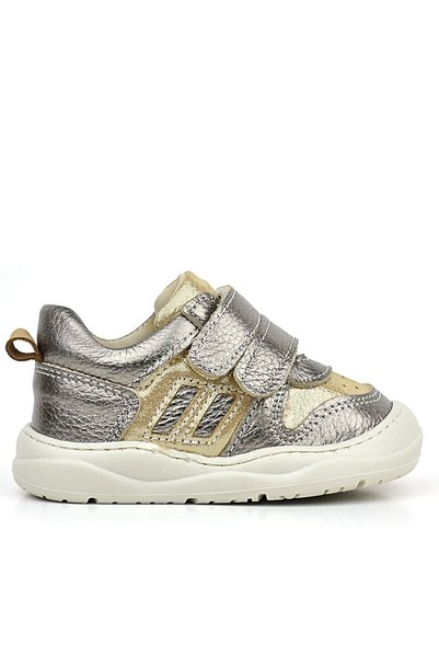 Sy Store Schaggy Genuine Leather Gold Baby Sneakers