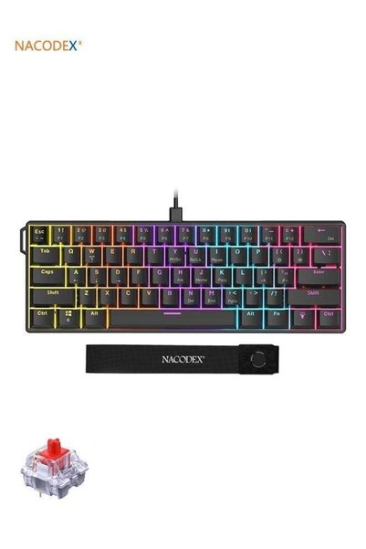 Generic Nacodex NK61 Mechanical Keyboard, Gaming Keyboard, Red Switches, RGB ...