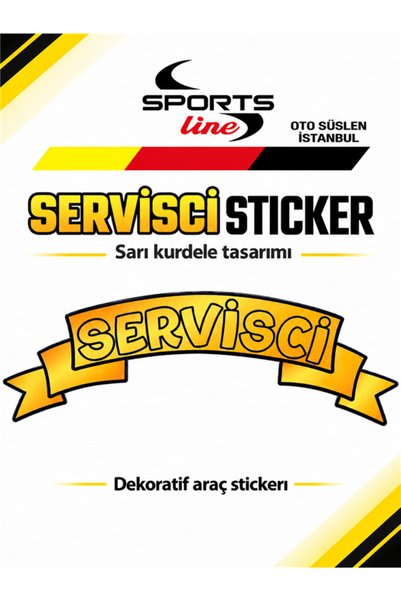 OTO SÜSLEN İSTANBUL Sassy Yellow Ribbon Design Car Window Sticker