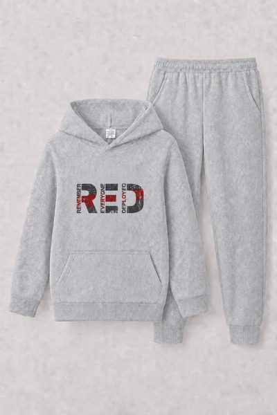 han elegant Crveni dječji unisex trenerka sa kapuljačom i klokom u klokanom s...