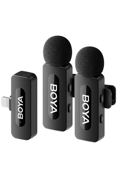 Generic BOYA BY-V2 Wireless Lavalier Microphone with MFi Certified Lightning ...