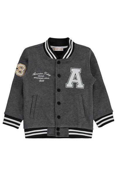 Sılversun Embroidered Cardigan for 6-9 Years Old - Gray