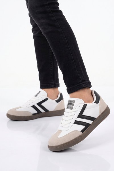 AYAKMOD White-Black Lace-Up Lightweight Comfortable Unisex Walking and Sports...