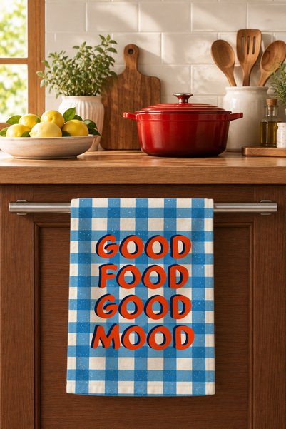 Charmbi Good Food Good Mood Decorative Kitchen Towel 35X50 cm Digital Printed...