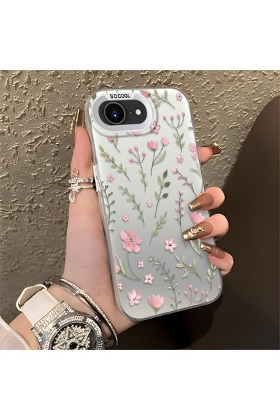 CHICASELUX iPhone 17E Compatible Pink Branch Flower Case, Shockproof Silicone...