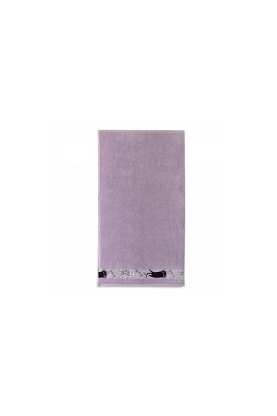 Zwoltex Prosop 30x50 Pisici violet 400g/m2 bumbac terry pentru copii pentru g...