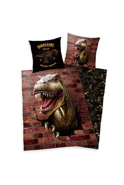 Herding Lenjerie de pat copii Herding, Dinozaur cu efect 3D, 2 piese, bumbac,...
