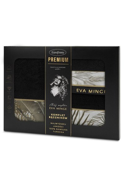 Eva Minge by Eurofirany Set de prosoape EVA17 3 Eva Minge 46 x 36 x 7 negru E...