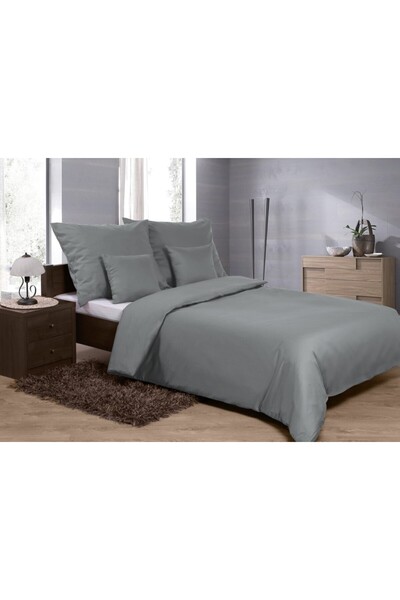 Matex Set lenjerie de pat MATEX, 5 piese, bumbac satinat, gri, 220x200cm