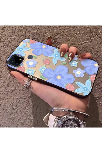 CHICASELUX حافظة متوافقة مع Realme C15/C25/C25S بنمط زهرة الفراولة، واقية، لل...