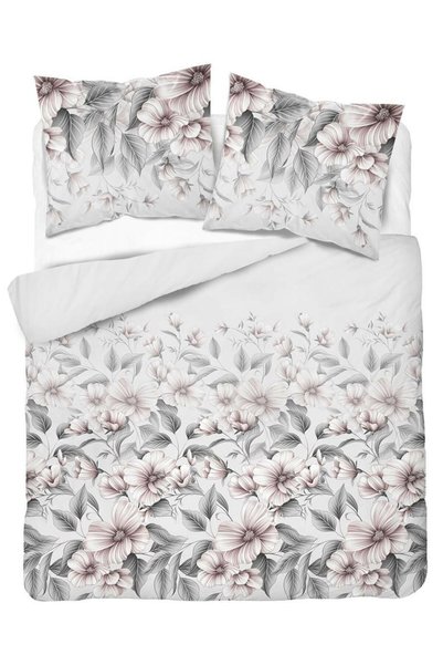 Detexpol Lenjerie de pat set 220x200cm, Detexpol, satin, flori, gri deschis, ...