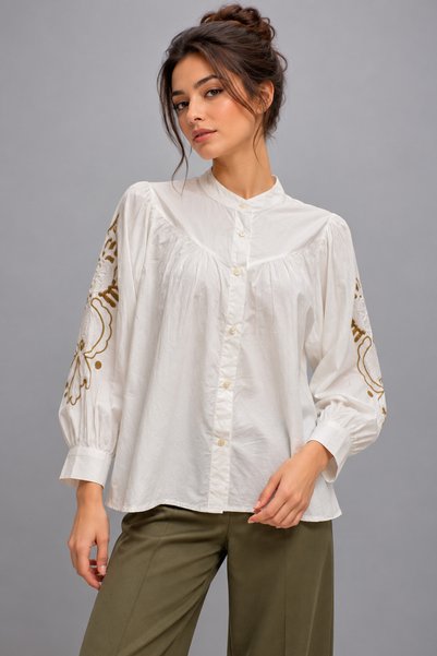 Livia Long Sleeve Ornamental Detail Shirt