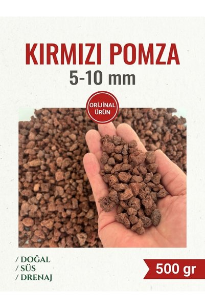 Asenya Pomza 500 gr 5-10 mm Yanardağ Taşı Kırığı Kırmızı Akvaryum Teraryum Volkanik Ponza Taşı Cürüf