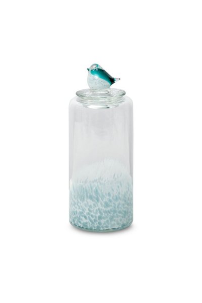Eurofirany Sticla decorativa, 12x12x32cm, alb, sticla