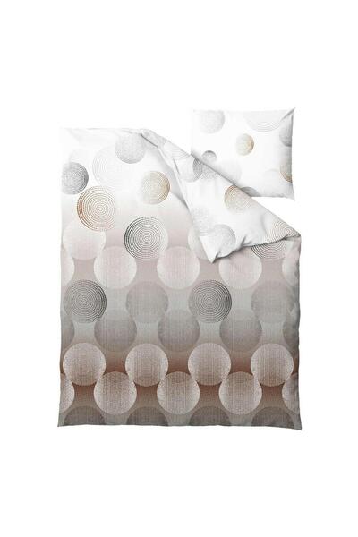 Zaratex Set de lenjerie de pat din bumbac 140x200 Galaxy alb maro negru geome...
