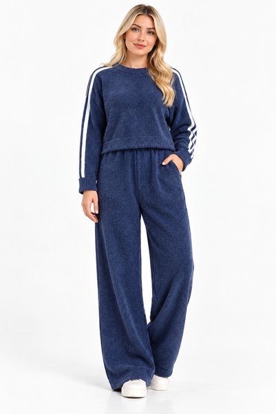 Malkan Women's bearded soft yarn boiler pants bottom top 2-piece set