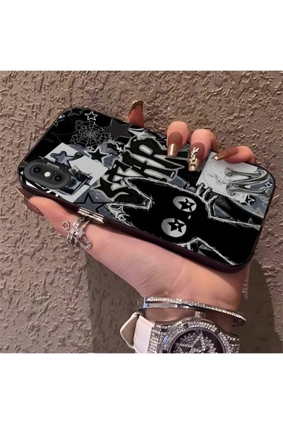 CHICASELUX حافظة مطبوعة على شكل قطة سوداء على طراز الجرافيتي متوافقة مع هاتف ...