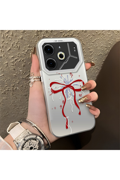 CHICASELUX حافظة تكنو بوفا 6/بوفا 6 برو 5G المتوافقة مع تصميم فيونكة ونجمة رو...