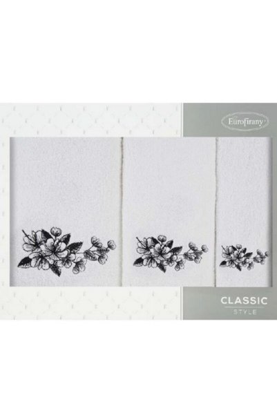 Eurofirany Set de prosoape, alb, 56x36cm, 100% bumbac, 400 GSM