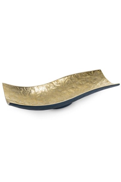 Eurofirany Bol decorativ 39x16 cm, albastru închis, metal
