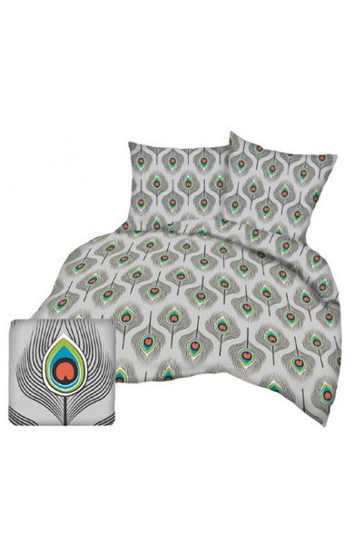 Karo Set lenjerie de pat Karo, 180x200cm, bumbac, gri, 3 piese
