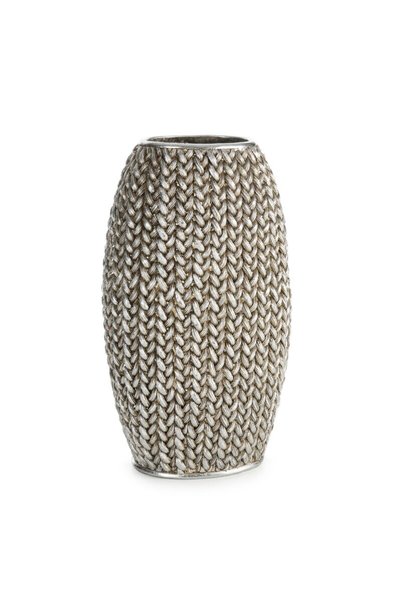 Eurofirany Vaza decorativa Moli, 16x12x27cm, argintie