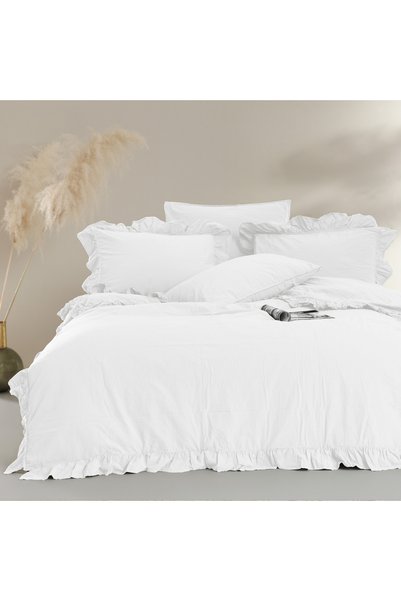 Darymex Set lenjerie de pat Limasso, bumbac 100%, 160x200cm, alb, 3 piese