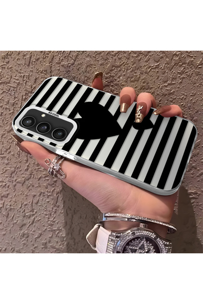 CHICASELUX Samsung Galaxy S23 Fe Compatible Striped Black Case, Shockproof Si...