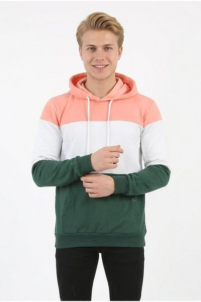 TARZIM SPOR GİYİM Men's Three-Thread Ribbed Hooded Casual Sweatshirt with Kan...