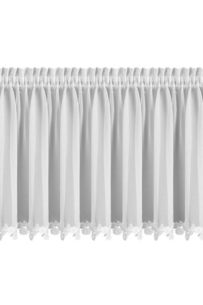Eurofirany Jaluzea scurta decorativa LILI, din sifon alb, eleganta, cu aplica...