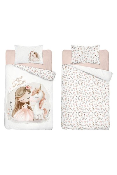 Detexpol Lenjerie de pat pentru copii 90x120 pentru patut – 5570 A – cu unico...