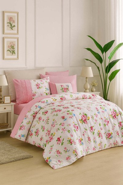 Home Still Lenjerie de pat 2 persoane Majoli 4 piese, 100% bumbac