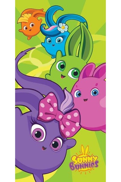 Faro Prosop de plaja colorat Sunny Bunnies din bumbac 70x140 pentru copii 23
