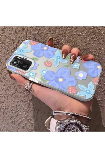 CHICASELUX حافظة متوافقة مع Redmi Note 10 4G/Note 10S بنمط زهرة الفراولة، واق...