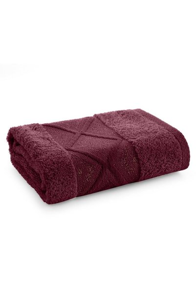 Eurofirany Prosop Azari 50x90 04, de culoare visiniu, cu o bordură decorativă...