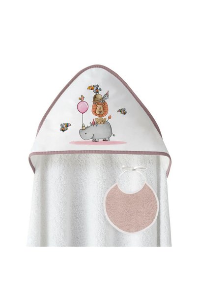 Interbaby Set prosop cu gluga si baveta pentru copii Interbaby, Rino Leon, 10...
